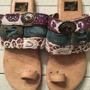 Freebird Lava leather sandals. Size 10.
